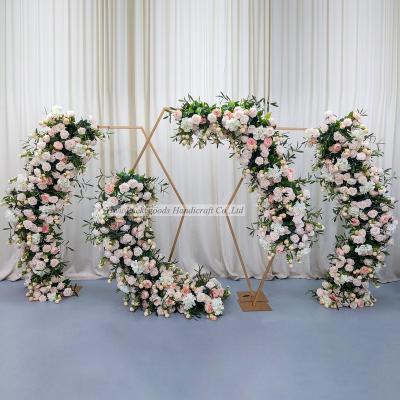 China LFB1793 crescent shape flower arch customIize party arch backdrops flower garland photography event flower backdrop decoration for sale