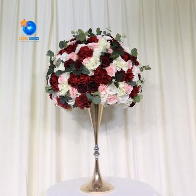 China LFB1744 Luckygoods 2021 Silk New Arrival Wedding Centerpieces Flower Ball With Colorful Artificial Flowers for sale