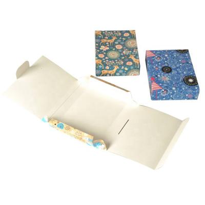 China Recyclable Customized Design Large Colored Ribbon Folding Kraft Paper Gift Box for sale