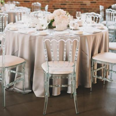 China Wholesale Crystal Transparent Plastic Stackable Wedding Napoleon Plastic Event Chiavari Acrylic EUROPEAN Chair for sale