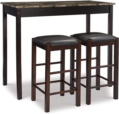 China Adjustable (Other) Dining Furniture Rectangle Kitchen Counter With Bar Breakfast Sets High Table And Rustic Bar Stools for sale