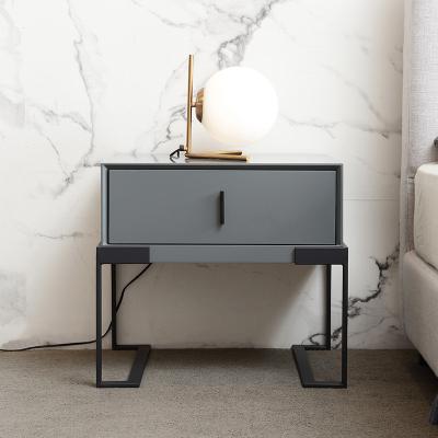 China Simple Small Square Storage Luxury Hotel Bedroom Corner Night Stand Metal Cabinet Nordic Bedside Table Nightstand for sale