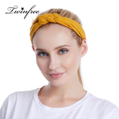 China New Button Headband For Nurse New Button Headband For Nurse Pure Color Elastic Hair Band Navy Yellow Twist Hair Accessories for sale