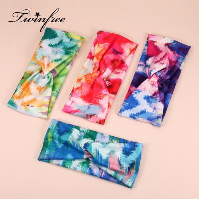 China Hip Hop 2021 New Tie Dye Headbands Fashion Hiphop Colorful Custom Designer Headband For Women Girl Most Popular Products Hair Accessory for sale