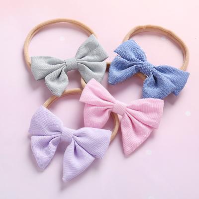 China Cute elastic bows accessories baby headband and bows accessories baby headband 2021 newborn cute baby headbands and elastic bows baby for sale