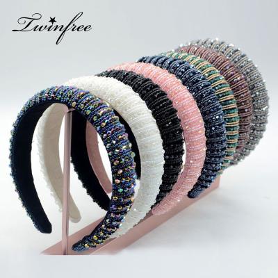 China Luxury Bling Rhinestone Headband 18 Colors Rhinestone Headband New For Women Hair Accessories Designer Hair Bands for sale