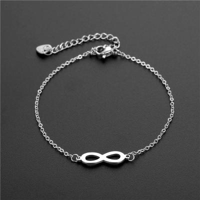 China Hot Selling FASHIONABLE Bracelet For Woman Lucky Number 8 Jewelry Gift Stainless Steel Love Couples Chain Bracelet for sale