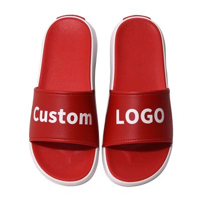 China CUSHIONING Printed Slippery Custom Logo Beach Logo Design Mens Slides Shoes Mat And Slippers Sandal 2022 Slides Slippers for sale