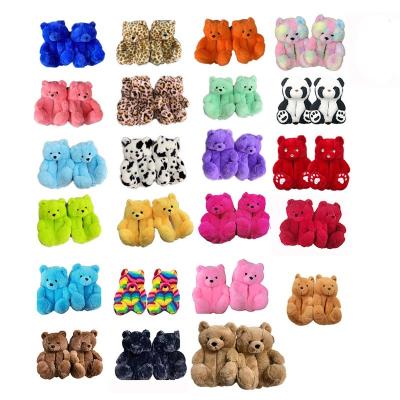 China Fashion trend wholesale price factory customization teddy bear slippers children children teddy bear slippers preferential plush for sale