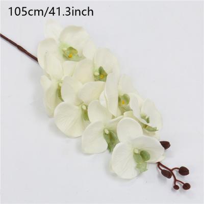 China Black Silk 8 Heads Artificial Silk Flower Phalaenopsis Moth Orchid White Wedding Decor Home Garden Potted for sale