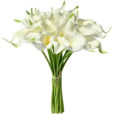 China White Plastics Flowers Artificial Calla Lily Silk Flowers For Home Kitchen Wedding for sale