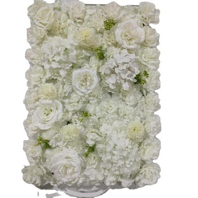 China Slik simulation flower wedding props decoration photo flower wall backdrop party decor artificial flower wall home background for sale