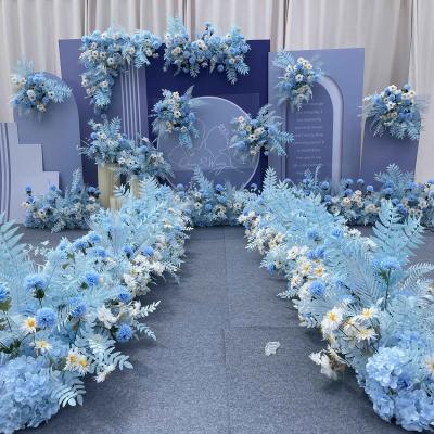 China Blue ceremony hall d wedding layout row wedding flowers road guide flowers flower row for sale