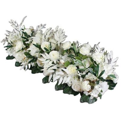 China 50/100CM Hot Selling Silk Iron Arch Iron Wedding Backdrop Floral Row Decor 50/100CM Artificial Silk Flower Wall Peonies Wedding for sale