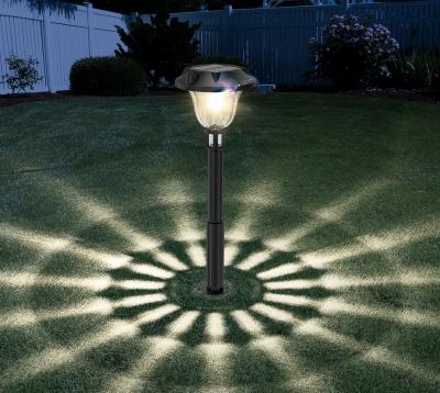 China New Garden Design Factory Price Black ABS 3000K Heat White LED Garden Light Outdoor Solar Garden Lawn Lights Solar Garden luz for sale