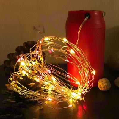 China 2021 New Energy Indoor Salt Water Cooper Salt Water Operated Led Light String 100leds Lightweight 10m IP65 For Holiday Decoration Drop Boat for sale