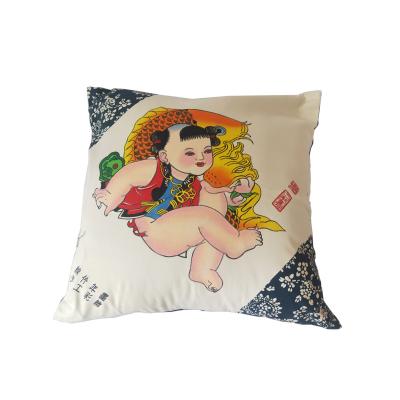 China Chinese style pillowcase, a pair, baby pattern, good gift baby pillow for sale