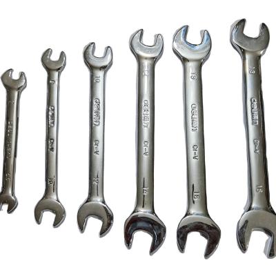 China Repair Hand Tool Adjustable Wrench Set Hose End Wrench Chrome Vanadium Steel Open End Wrench Double Ended for sale