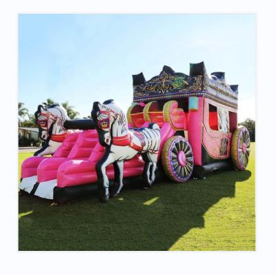 China Popular TIANPU TP-BH Carriage Carriage Jumping Castle Inflatable Combo Bounce House Slide Castle For Rent TP-BH for sale