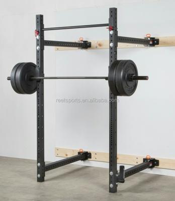 China Living Room Wall Mount Foldable Power Squat Rack with Accessories Equipment Pull Up Bar and J-Cups Gym for sale