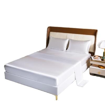 China Modern Supply Professional Exporters Customized Customization White Imitated Silk Fabric Pillowcase & Sheet Sets for sale