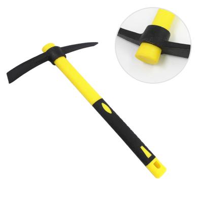 China 400G Mountain Garden Pickaxe Steel Multifunctional Mattock Camping Pick With Fiberglass Handle for sale