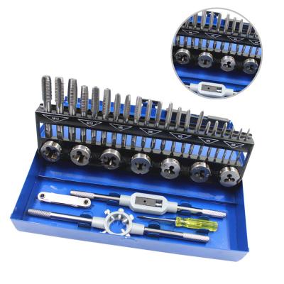 China Factory Direct 32PCS Metric Thread Tap and Die Set with Iron Box M3-M12 Hardware Tools M3-M12 for sale