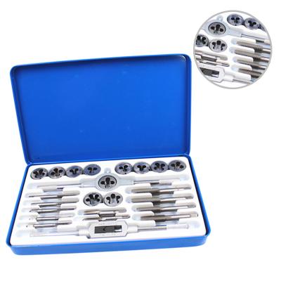 China Alloy Steel 24 PCS Factory Direct Metric Iron Box Tap and Die Set for Hand and Machine Wire Cutting Wrench Hardware Tools for sale