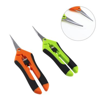 China Anti-Slip Handle Garden Shears Stainless Steel Pruning Tools Hand Pruner Cutter Grape Fruit Picking Weed Household Potted Branches Pruner for sale