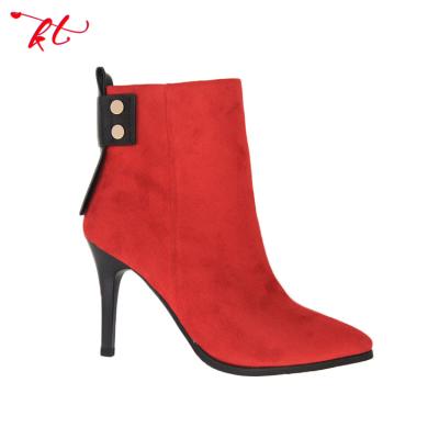 China Fashion Trend Red Color Low Price Ladies High Heel Lwomen Shoes Uxury Female Boots for sale