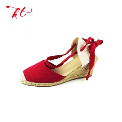 China Unique Outdoor Jute Women Toe End Wedges Fashion Sneakers Pump Sandals, Wedge Sandals for sale