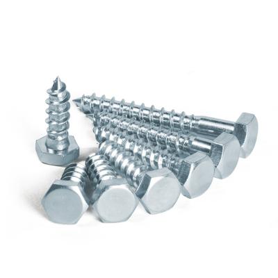 China HEX DIN571 Galvanized Self Tapping Coach Screw Hex Head Wood Screw for sale