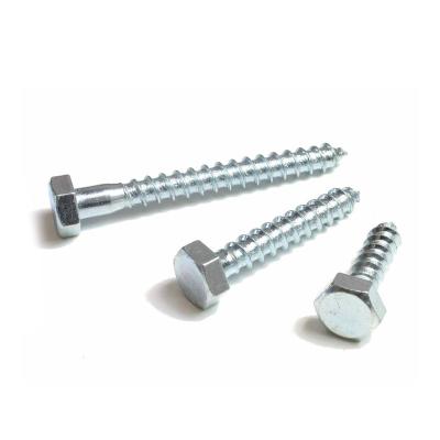 China HEX Galvanized DIN571 Carbon Steel Hex Head Wood Tapping Screws for sale