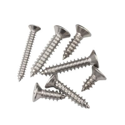 China Xiucheng Stainless Steel Flat Cross Recessed DIN7982 Head 304 / 316 Countersunk Tapping Screws for sale