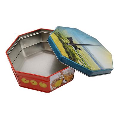 China Materials Food Grade Recycled Metal Tin Box For Cookie Container Packaging Tin Can for sale