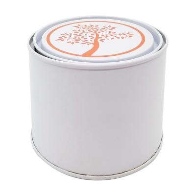 China Recycled Materials Custom Printed Coffee Sugar Storage Gift Tea Caddy Round Tea Tin Box With Lid for sale