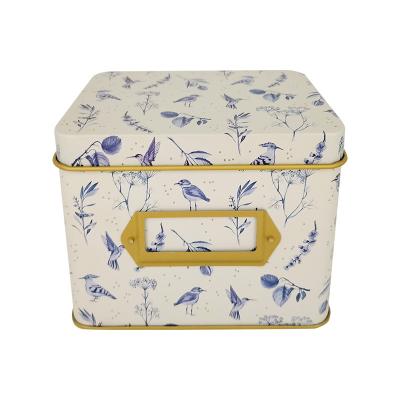 China Recycled Materials Round Corner Storage Packaging Tin Recipe Box Custom Printed Universal for sale