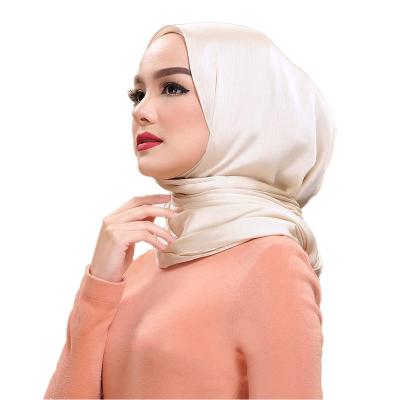 China Malaysia wind place towel monochrome satin female 90 small solid color satin ladies Muslim national net color. for sale