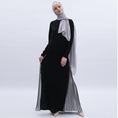 China Middle Eastern, Turkish, Malaysian, Muslim women's new daily dress with furrow collar patchwork stripe for sale