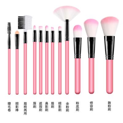 China Angular Blush New Beginner 12 Bucket Makeup Set Brush Makeup Sweep Full Large Bucket Dustproof Brush for sale