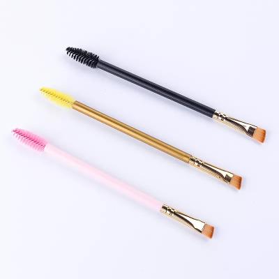 China Angular Blush Makeup Brush Factory Wholesale Oblique Double Head Eyelash Brush Single Brush for sale