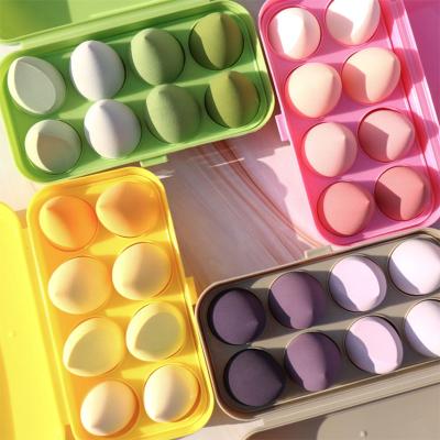 China Wholesale Macaron Color 8PCS/Box Soft Beauty Sponges Set With Egg Box Beauty Makeup Puff Mixing Set Juego De Esponja for sale