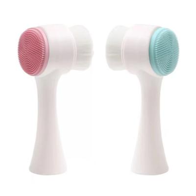 China For commercial & Home Use 2 in 1 Portable Double Sides Silicone Facial Massager Brush Facial Cleansing Brush for sale