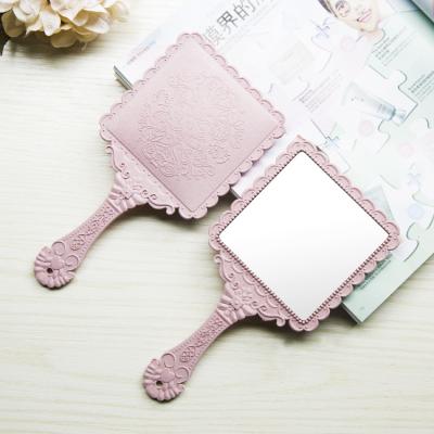 China Latest Fashion Lighted Makeup Mirror For Living Room Small Square ABS Plastic Promotion Hand Held Makeup Mirror for sale