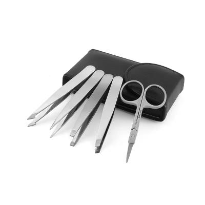 China Comfortable Economical Eyebrow Trimer Handle Modern Design 5 Pieces Stainless Steel Tools For Eyebrow for sale