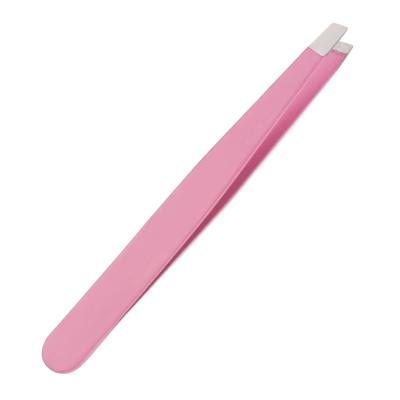 China Pink Professional Popular Own Logo Wick Pink Tweezers Eyebrow Eyelash Extension Tweezers Private Label for sale