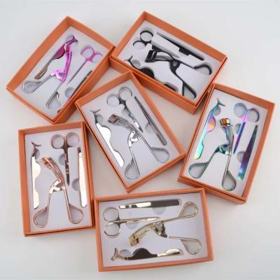 China Beauty Eyelashes Tools High Quality Thin Boot Lash Scissors Custom Eyelash Extension Tools Whole Eyelash Set Tweezers for sale