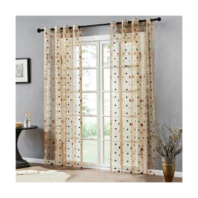 China Pervious light up American style jacquard shading curtains, window screens, living room gauze, bedroom can be customized for sale