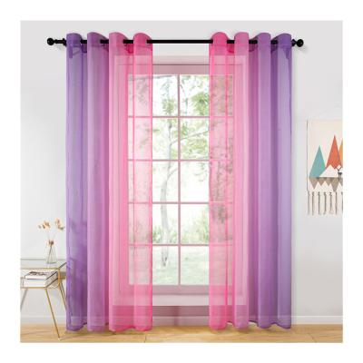 China Pervious light up living room modern bedroom gauze curtain gradient color style wholesale products can be customized for sale