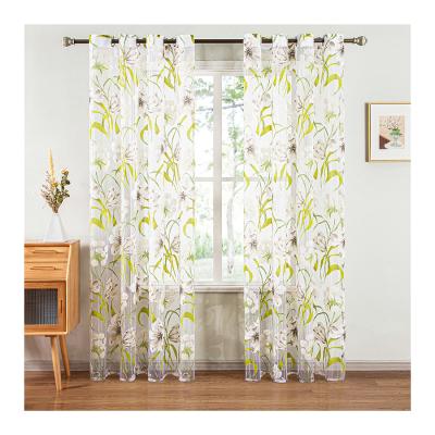 China Pervious To Light Up Beautiful Style Modern High Quality Curtain Printed Window Screen Bedroom Window Restaurant Curtain for sale